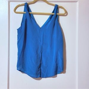 Banana Republic Blue Silk Sleeveless V-Neck Top – Size 14